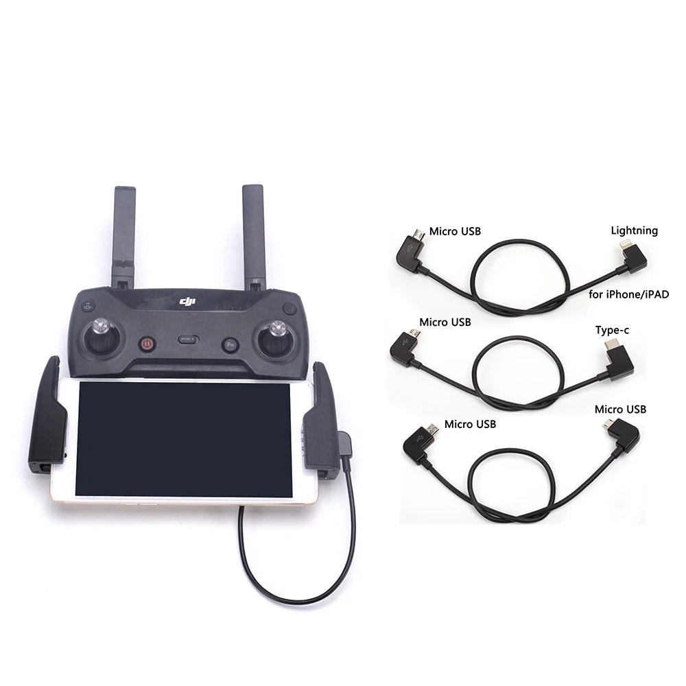 Тип-C Android Micro USB подходит IOS Освещение данных кабельной линии для DJI Spark Mavic Pro контроллер для Samsung iphone iPad Планшеты