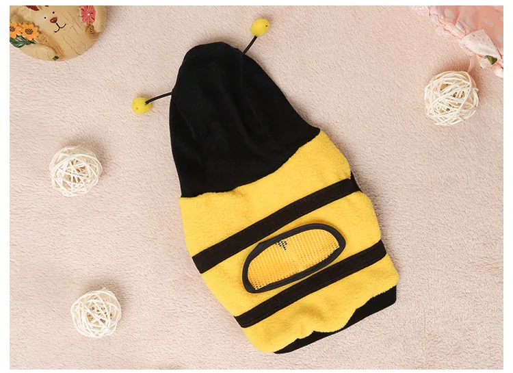 Funny Bee Одежда для домашних животных, толстовки с капюшоном для собак, милый забавный костюм пчелы, чихуахуа, плюшевый наряд, одежда для щенка на Рождество, Хэллоуин, Arnes Perro, мопс - Цвет: Funny Bee
