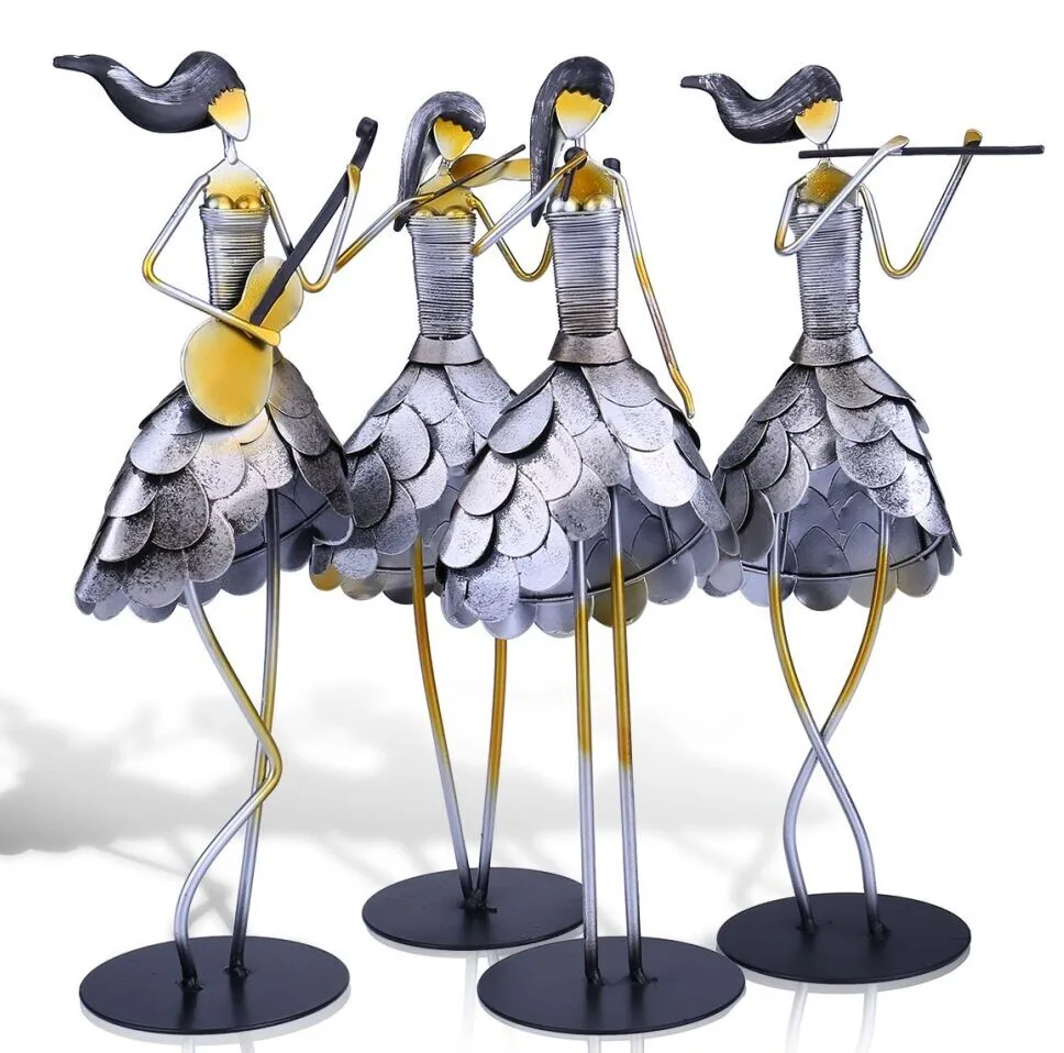 Tooarts Поющая девушка металлическое искусственное украшение для дома Экологичная