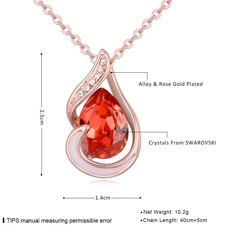 BAFFIN розовое золото цвет капли воды кулон и ожерелье кристалл от Swarovski для женщин