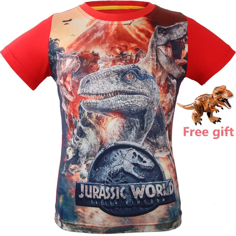 Детская футболка с динозавром из Мир Юрского периода летняя одежда для мальчиков