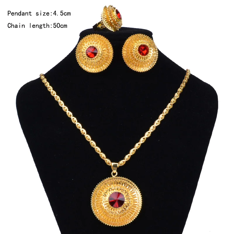 Женский комплект ювелирных украшений Shamty Подарочный из чистого золота с темно