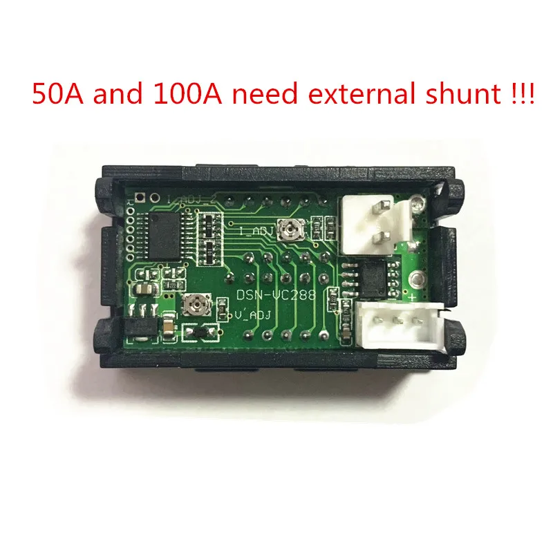 DC 100V 1A 10A 50A 100A мини 0,28 дюйма светодиодный цифровой вольтметр постоянного тока Амперметр Вольт Амперметр Напряжение тока/амперметр
