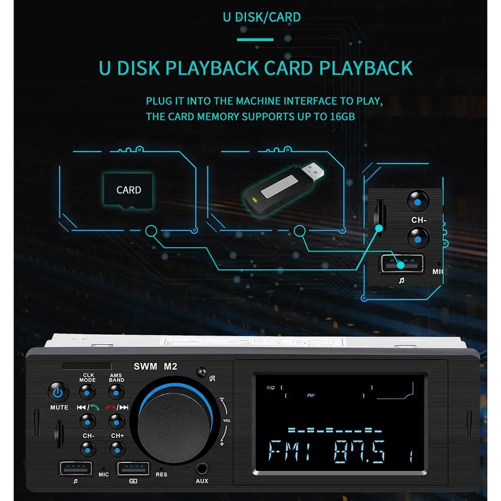 Автомобильная электроника автомобильный стерео MP3 музыкальный плеер FM Bluetooth USB TF AUX радио Bluetooth автомобильный AUX классический автомобильный стерео аудио