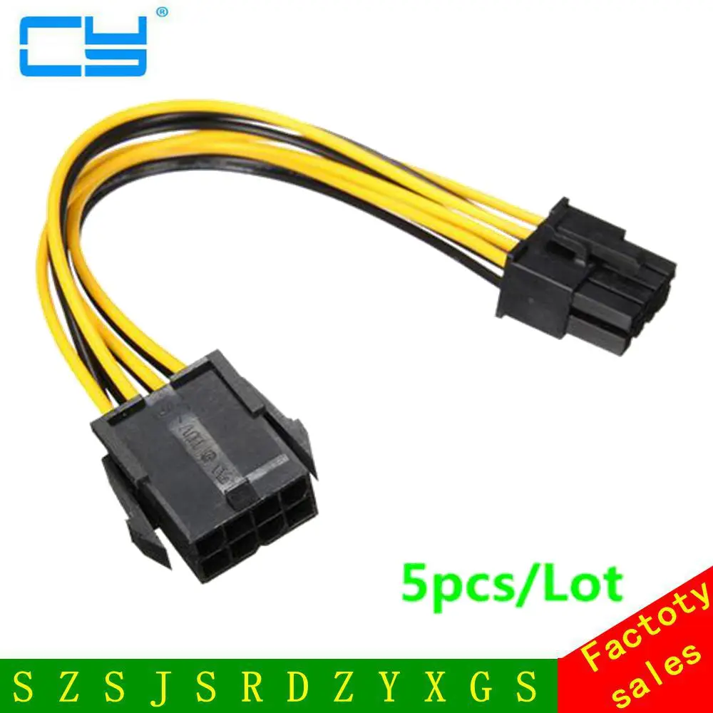5 шт./лот видеокарта PCI E 8Pin штекер до 8 контактов гнездо GPU Удлинительный кабель