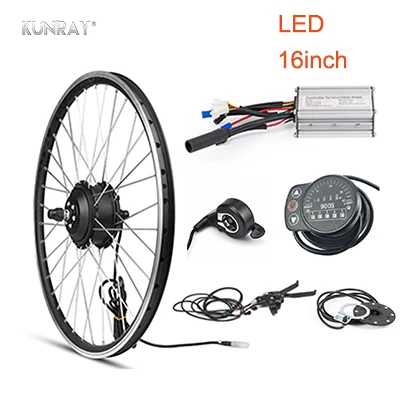 Kunray электрическое колесо 36 В 350 Вт бесщеточный мотор-Ступица колеса ebike конверсионный комплект KT lcd светодиодный дисплей аксессуары для цикла 1" 20" - Цвет: 16inch LED KIT