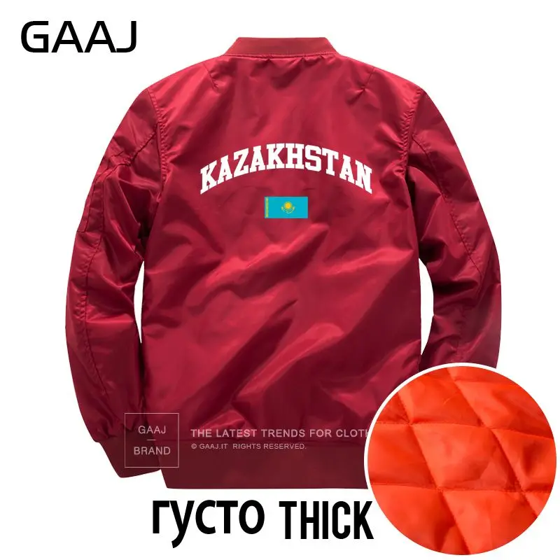 GAAJ Kazakhstan куртка с изображением флага Мужская парка уличная куртка для мужчин ветровка в стиле милитари с круглым вырезом теплая зимняя# UE6MW - Цвет: Thick Wine