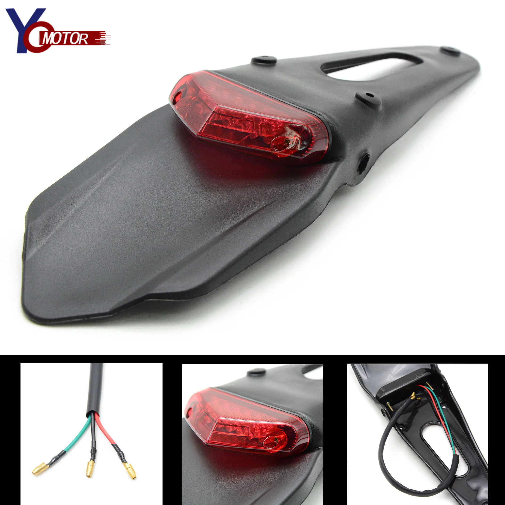 

Motorcycle Trial Bike LED Brake Stop Rear Tail Light Mountain Bicycle Refit Back Fender Mudguard Lamp FOR 350EXC-F/SIX DAYS