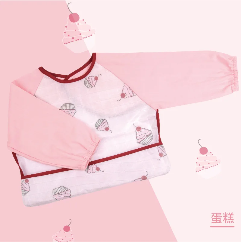 Elinfant/детские нагрудники с героями мультфильмов; водонепроницаемый фартук с длинными рукавами; детский халат с героями мультфильмов; детская одежда для еды; нагрудник - Цвет: Зеленый