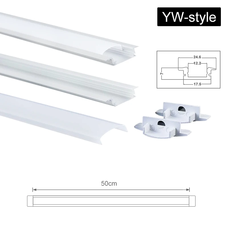 Алюминиевый трехканальный держатель для светодиодных лент CLAITE U V YW 30 см 45 50