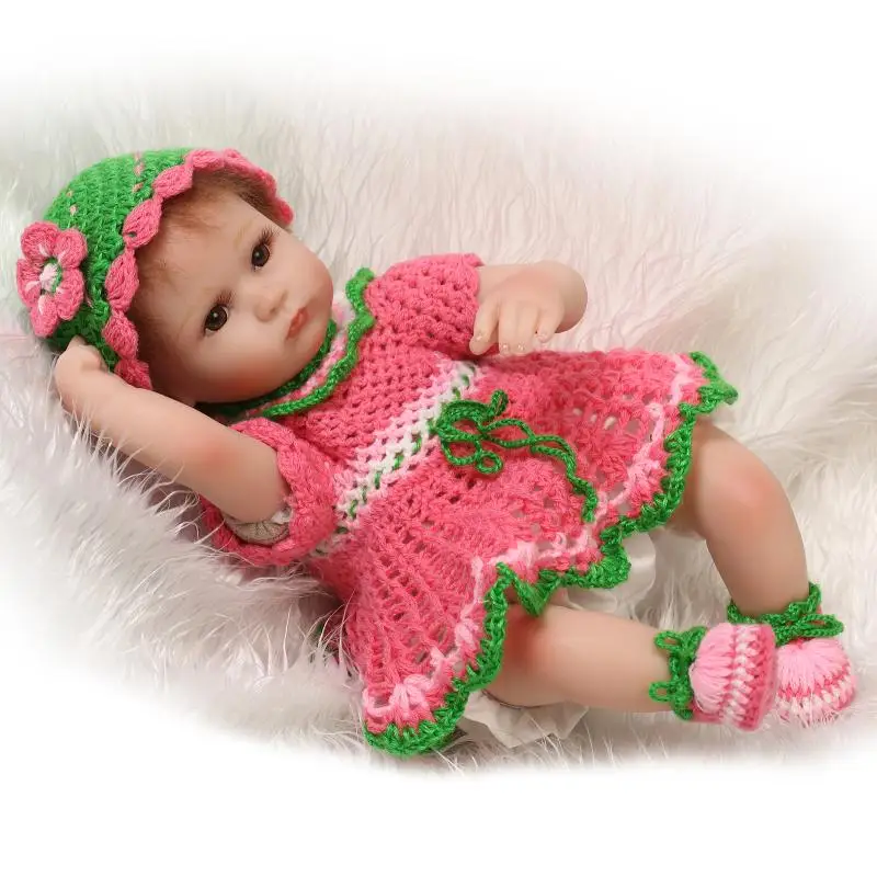 

18Inch Silicone Baby Reborn Dolls With Cotton Body Dressed in Nice Sweater Lifelike Doll Reborn Babies bonecas Toys for Girl