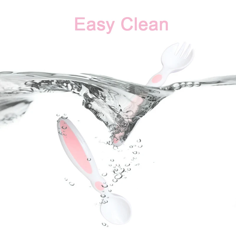 Baby Spoon Silicone Fork Set Feeding Dishes Tableware Children Trainning Flatware Cutlery Tools-for-patchwork Lot Soup PP Ladle