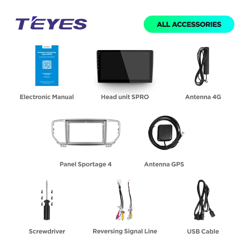 TEYES SPRO Штатная магнитола для Киа Спортейдж 4 Kia Sportage 4 QL Android 8.1, до 8-ЯДЕР, до 4+ 64ГБ 32EQ+ DSP 2DIN автомагнитола 2 DIN DVD GPS мультимедиа автомобиля головное устройство