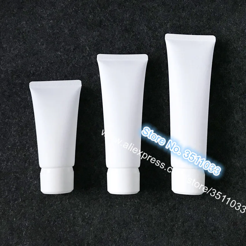 Белая матовая пластиковая мягкая туба для косметического крема лица пустая