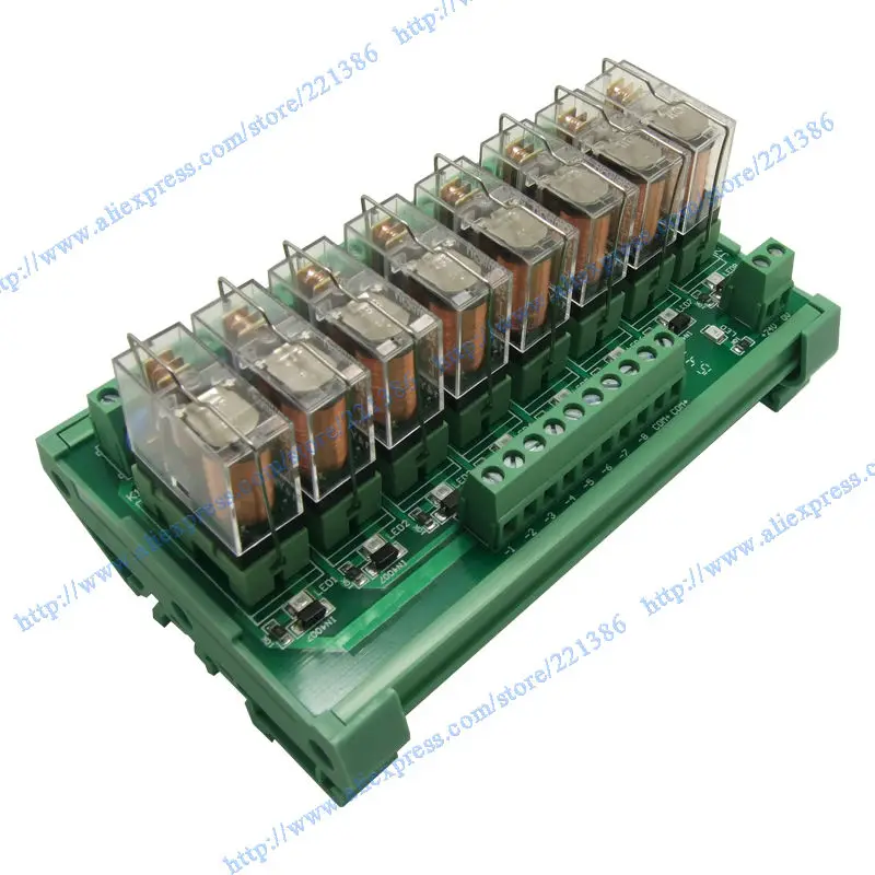 10 канальный 1 SPDT DIN рейку OMRON G2R 12V 16A DC/AC интерфейс релейный модуль|module 12v|module relaymodule