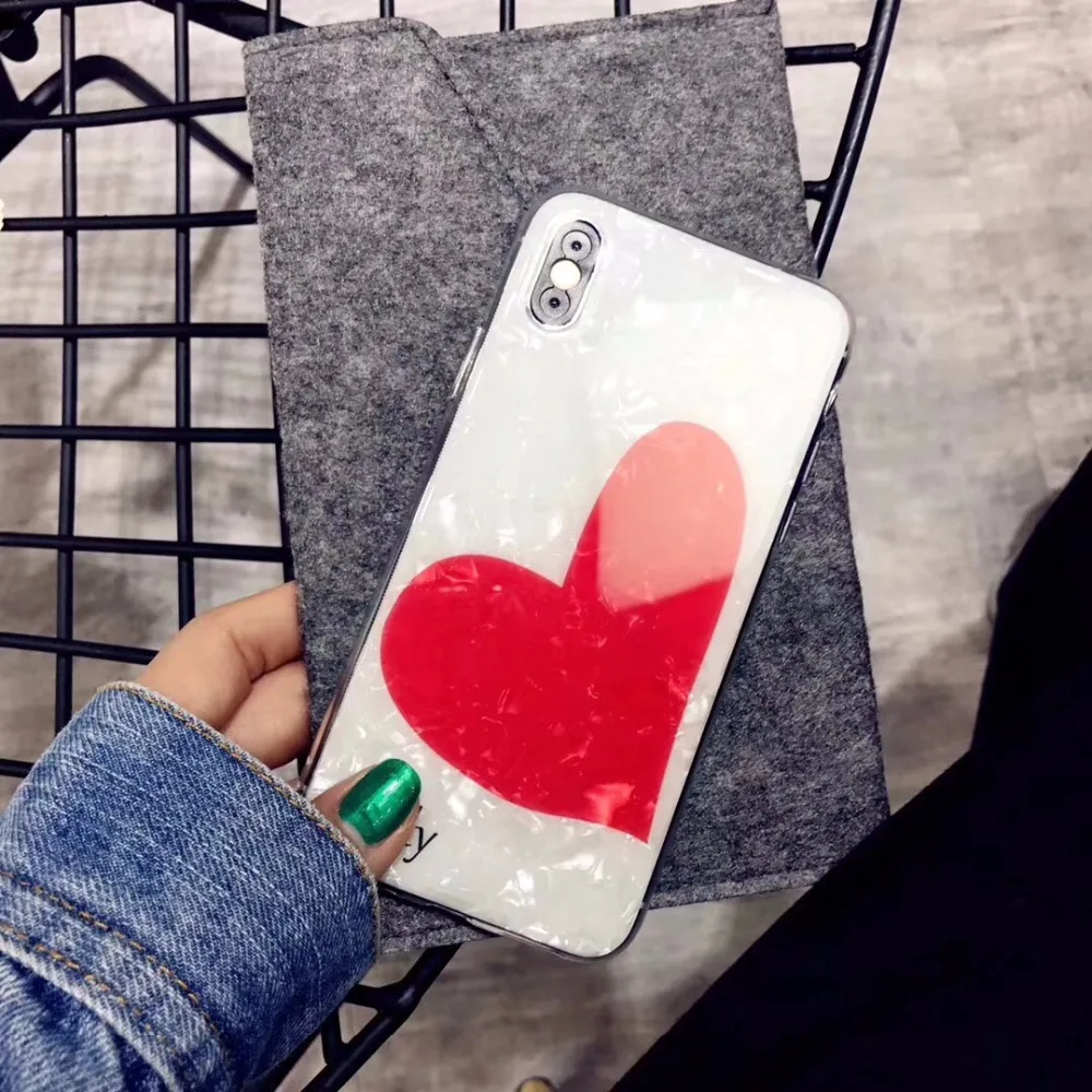 AYJ Hot fashion heart-shaped Shell Newest Tpu silicon cover case for iphone 6 Plus 6s p7 7 plus 8 X popular phone |