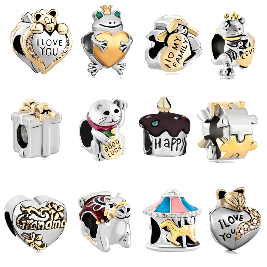 20 шт./лот Золотая лягушка я люблю тебя мама кошка животное подходит для женщин