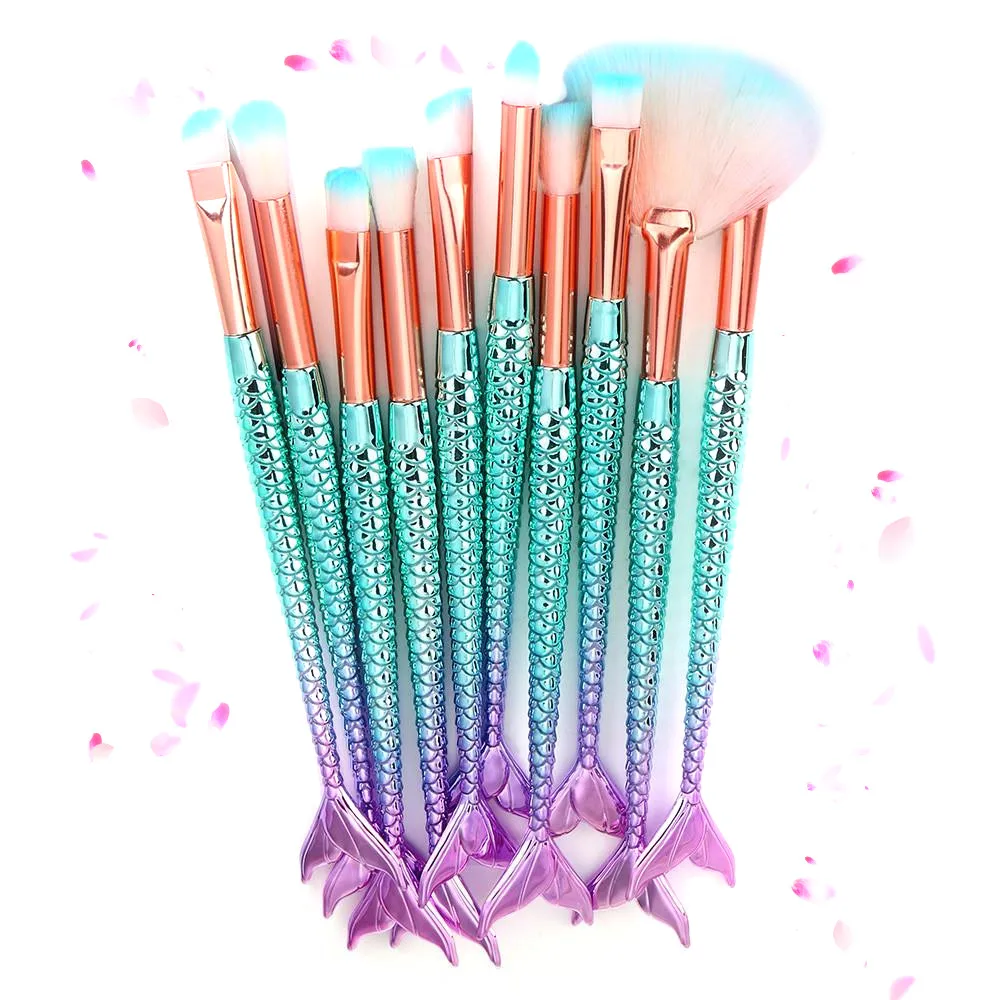 11 шт brochas maquillaje профессиональные русалки кисти для макияжа основа для бровей подводка для глаз Косметическая кисть для консилера 20