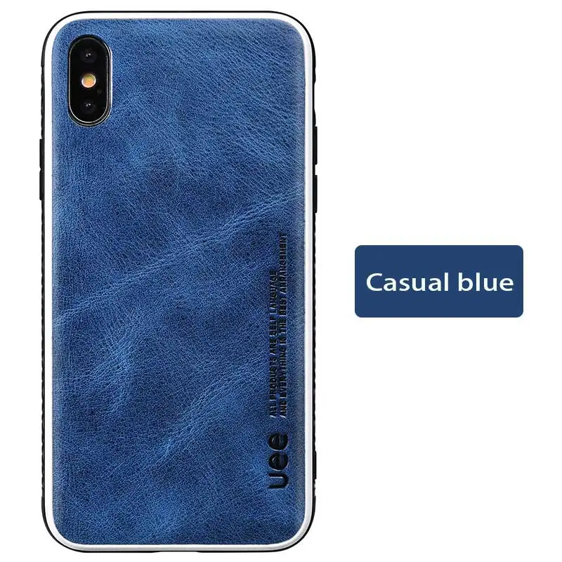 Leisure blue Чехол для телефона из натуральной кожи для iphone 8 Plus 6 7, модный противоударный чехол, чехлы для iphone x, деловой кожаный чехол для iphone xr - Цвет: Leisure blue
