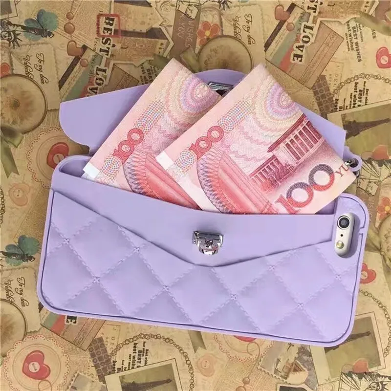 Роскошный брендовый кошелек с отделением для карт, портативная Сумочка, мягкий силиконовый чехол для телефона для Iphone xs max xr 6 6s plus 7 8 plus x, чехол