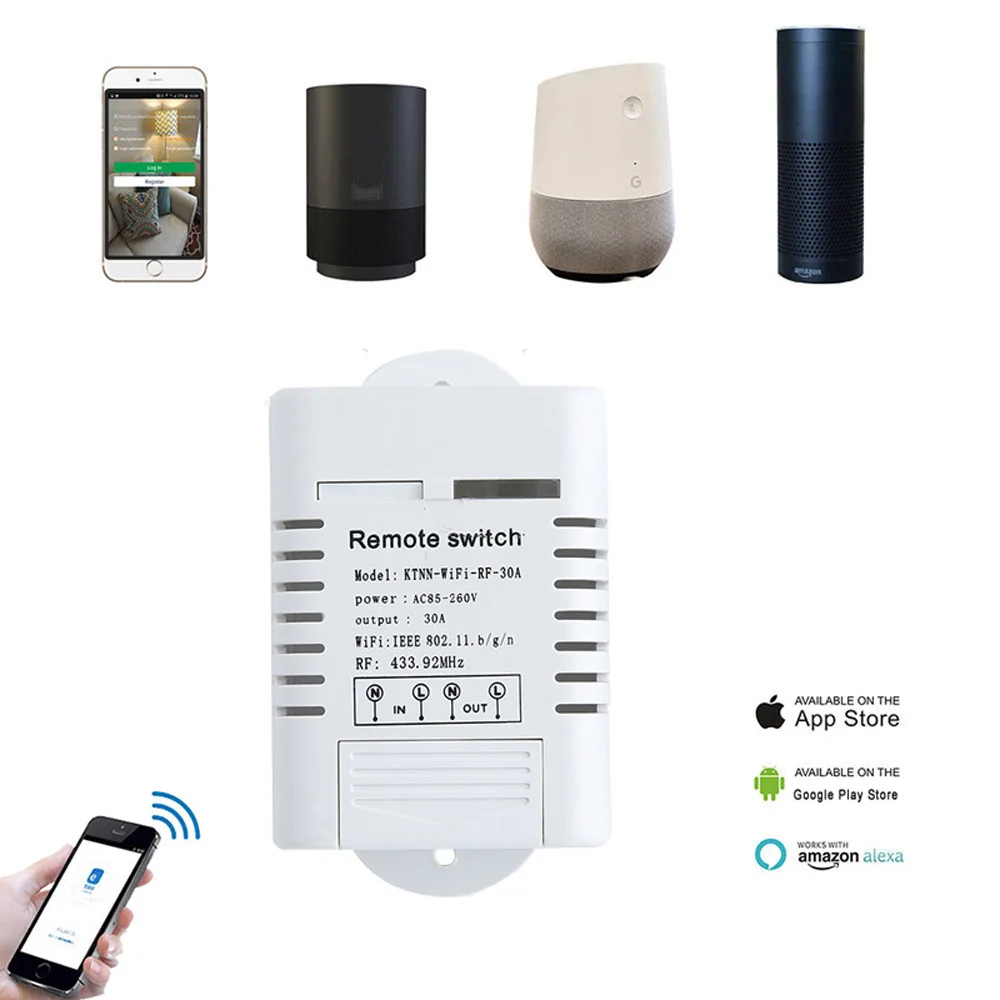110 V-220 V 30A высокое Мощность Wi-Fi водонагреватель переключатель умный дом пульт дистанционного управления гаджеты Беспроводной приемника радиорелейной приложение Управление с сенсорный пульт дистанционного управления