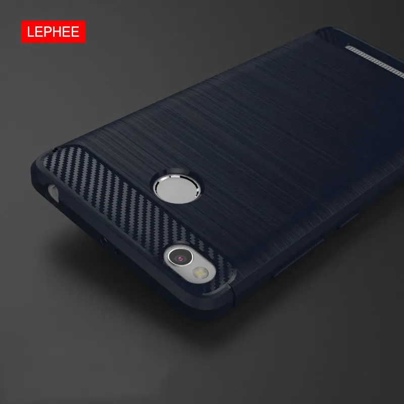 Blue Чехол LEPHEE для Xiaomi redmi 3 S, чехол для Xiaomi redmi 3 Pro, силиконовый мягкий ТПУ Матовый чехол из углеродного волокна, чехол для телефона redmi 3 S, роскошный - Цвет: Blue