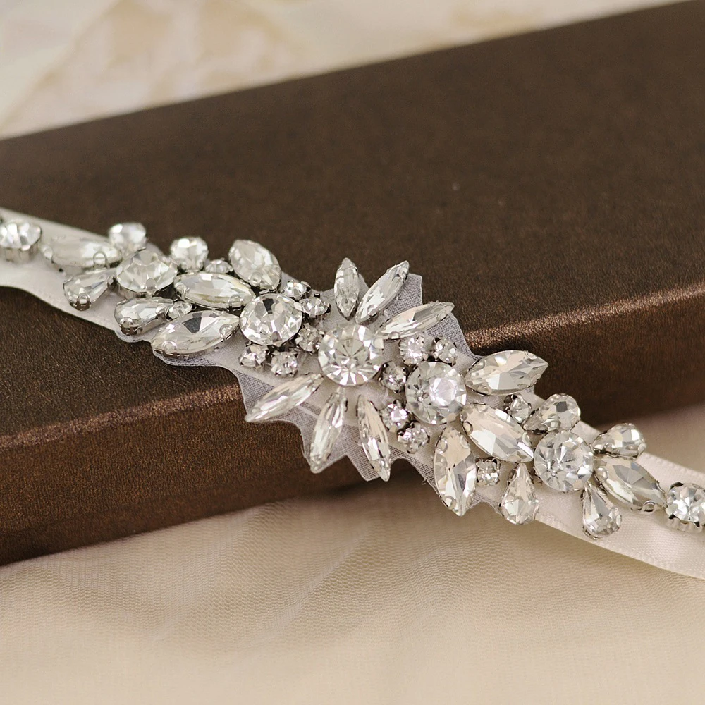 Модный женский свадебный Стразы с кристаллами пояс для невесты аксессуары