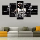 Картина на холсте, 5 панелей, Модульная картина с изображением баскетбола, спорта, LeBron плакат с Джеймсом, Декор для дома