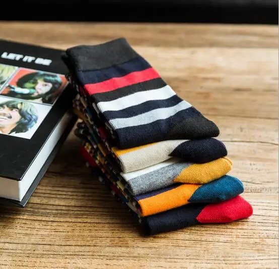 Лидер продаж 2017 Осень Зима Мужские носки полосатые повседневные оптовая продажа