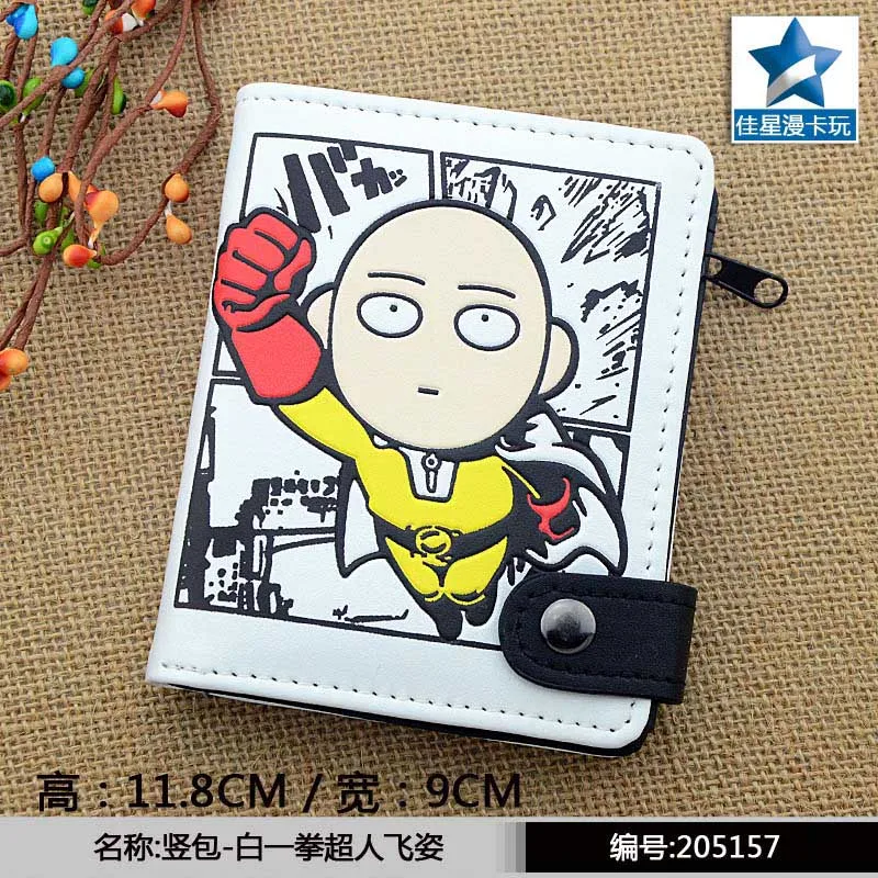 One Punch Man 1 Косплей Аниме Мой сосед Тоторо кожаный бумажник кнопка дизайн короткий кошелек больше держателей карт сумка для денег - Цвет: One Punch Man 1