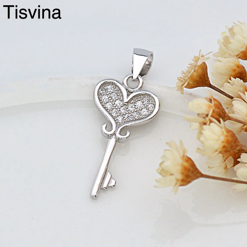 Tisvina 27 стилей женское ключевое ожерелье с подвесками на цепочке серебро 925 пробы