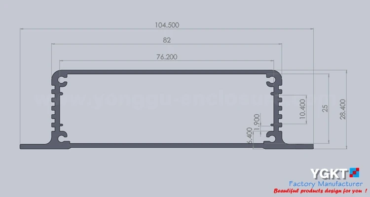 Алюминиевый корпус для штранг-прессования чехол инструмента 104*28*95/4.09 ''x 1