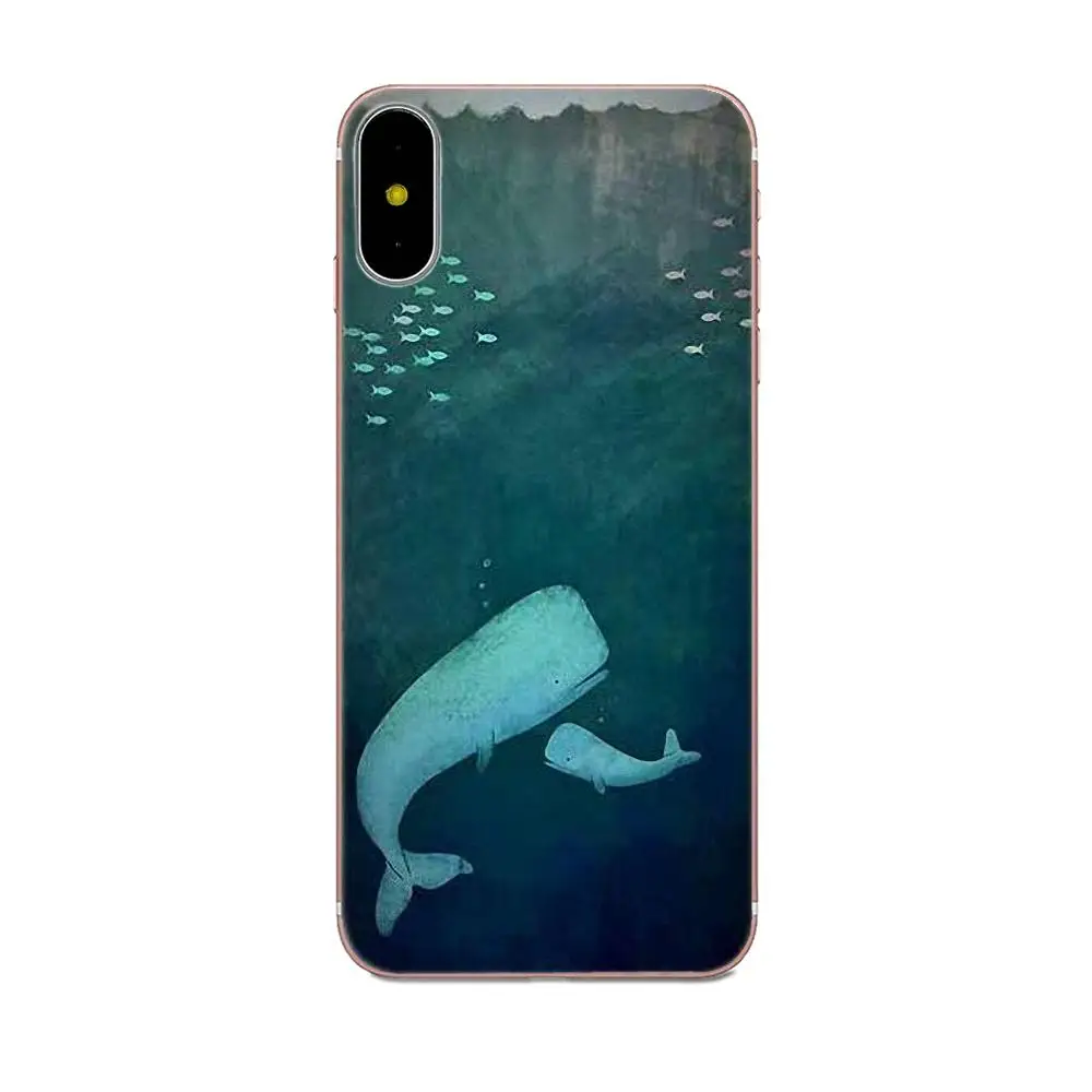 Watercolor Whale For Xiaomi Redmi Mi Note 7 8 9 SE Pro Lite Go Play Soft Pattern | Мобильные телефоны и аксессуары