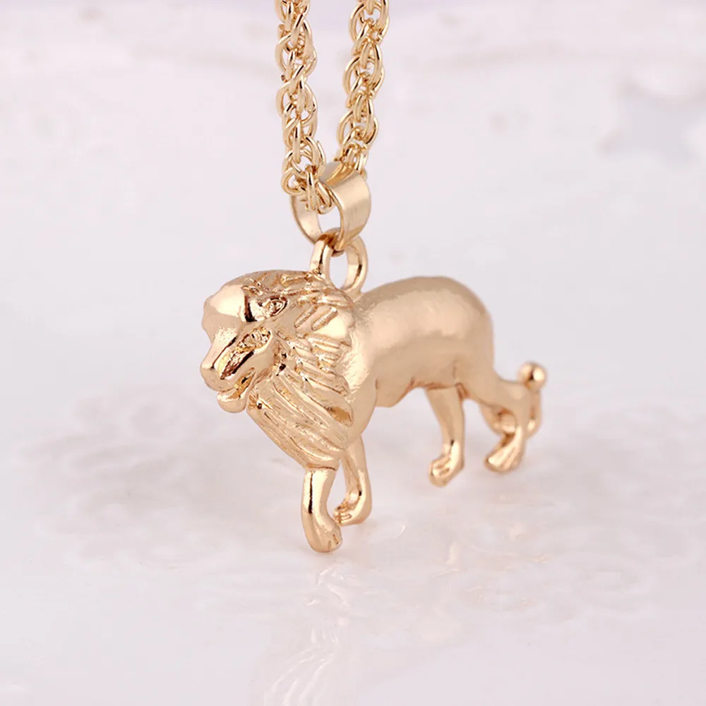 GEMIXI новинка Золотая модная цепочка в форме льва слюнявчик ожерелье с подвеской