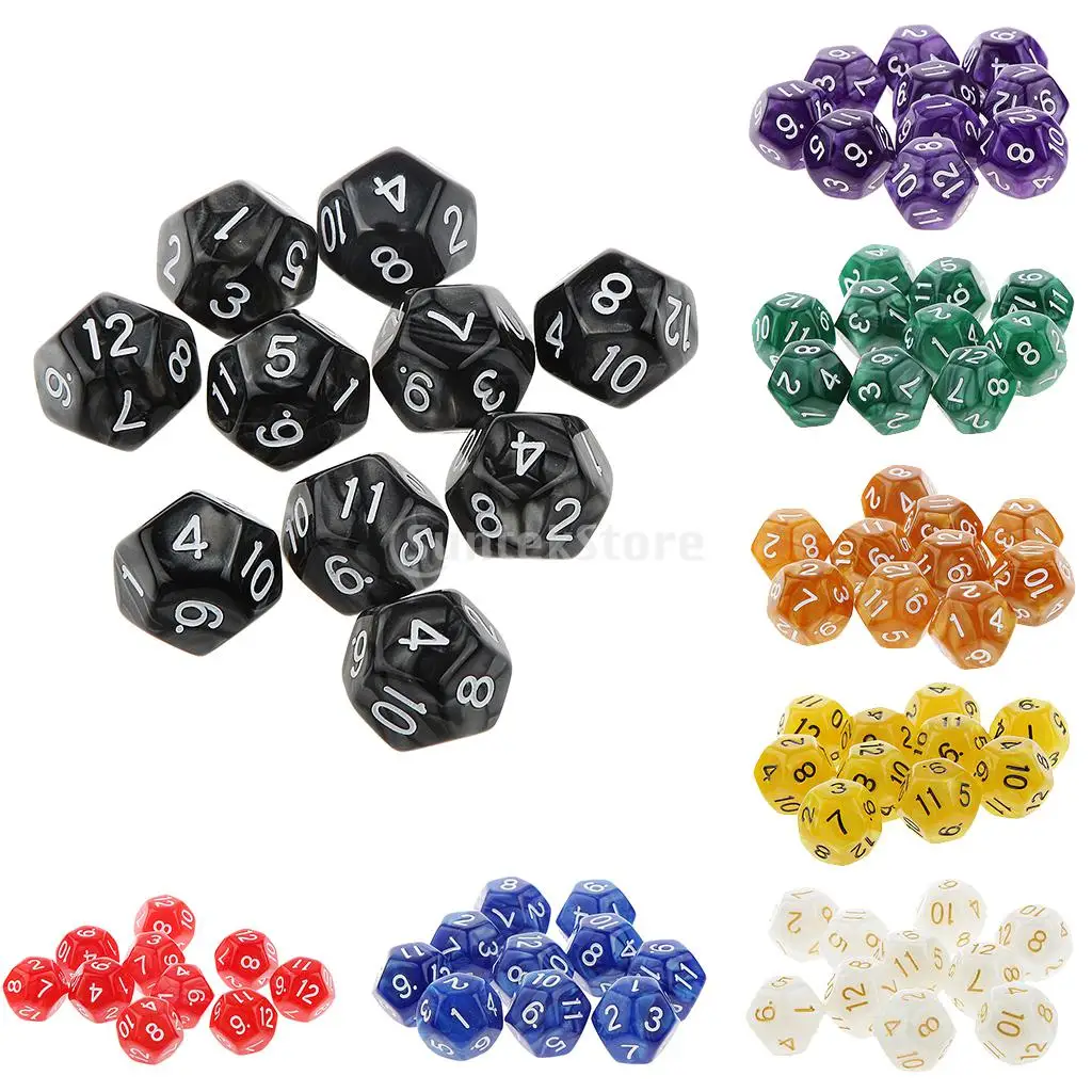 Magiидеально 10 шт. двухсторонние кубики D6 D10 D12 игральные D & RPG Вечерние игры