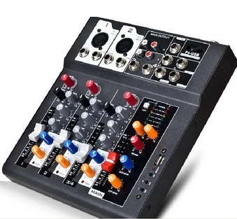 4 канала F4 смеситель для стадия главная караоке DJ 48 В фантомного питания USB эхо voic