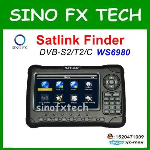 Бесплатная доставка оригинальный SATLINK WS 6980 DVB S2 + C T2 COMBO 7 &quotанализатор спектра