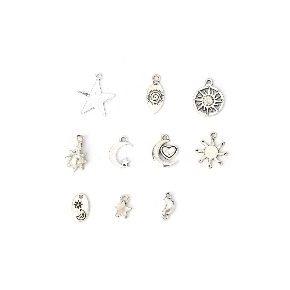 Подвески Galaxy Charms Sun Silver разноцветные 23 мм x 20 (7/8 &quotx 6/8&quot) 12 9 (4/8 3/8&quot) 1 пакет (2