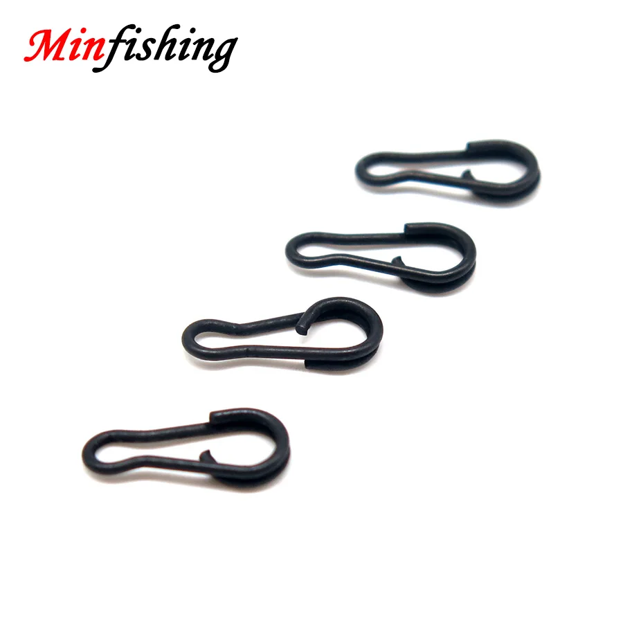 Minfishing 500 шт./лот черная приманка овальная из нержавеющей стали зажимы на крючках