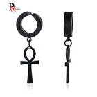 Серьги-клипсы мужские из нержавеющей стали, черного и серебряного цвета