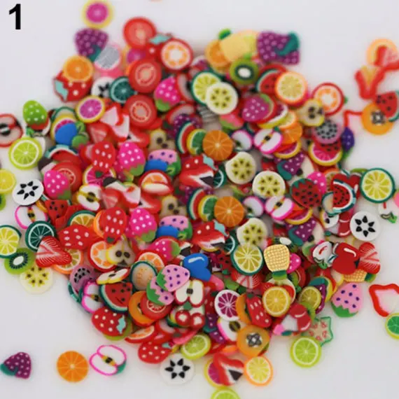 

1000PCS Mixed Style Fimo Slice Fruit Nail Art 3D Fruit Fimo Slices Polymer Clay DIY Slice Decoration Nail Sticker