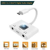 3 in 1 dual 3 5mm audiocharging type c adapter converter spliter earphone jack cable for huawei p30 prop20mate 20 10xiaomi