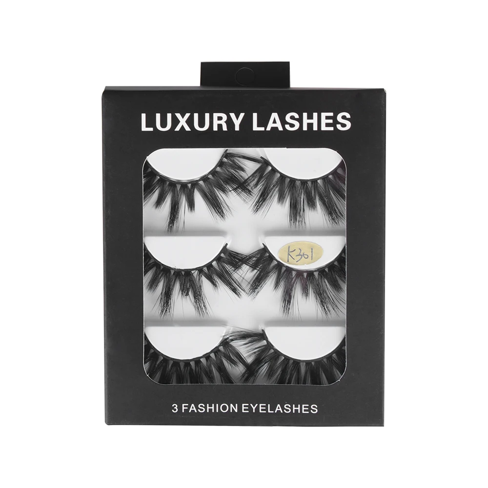 3 пары 25 мм роскошные эффектные 3D накладные ресницы из норковых волос тонкие