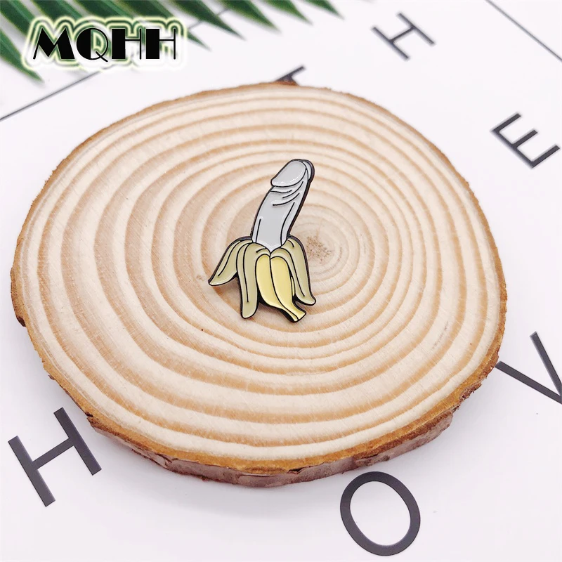 Креативная мультяшная брошь из эмалированного сплава в форме банана с