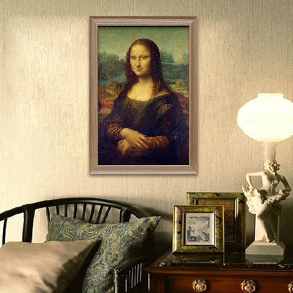 Классическая картина маслом леonardo Da Vinci The Mona Lisa Smile, печать на холсте, плакаты, Настенная картина для гостиной, домашний декор