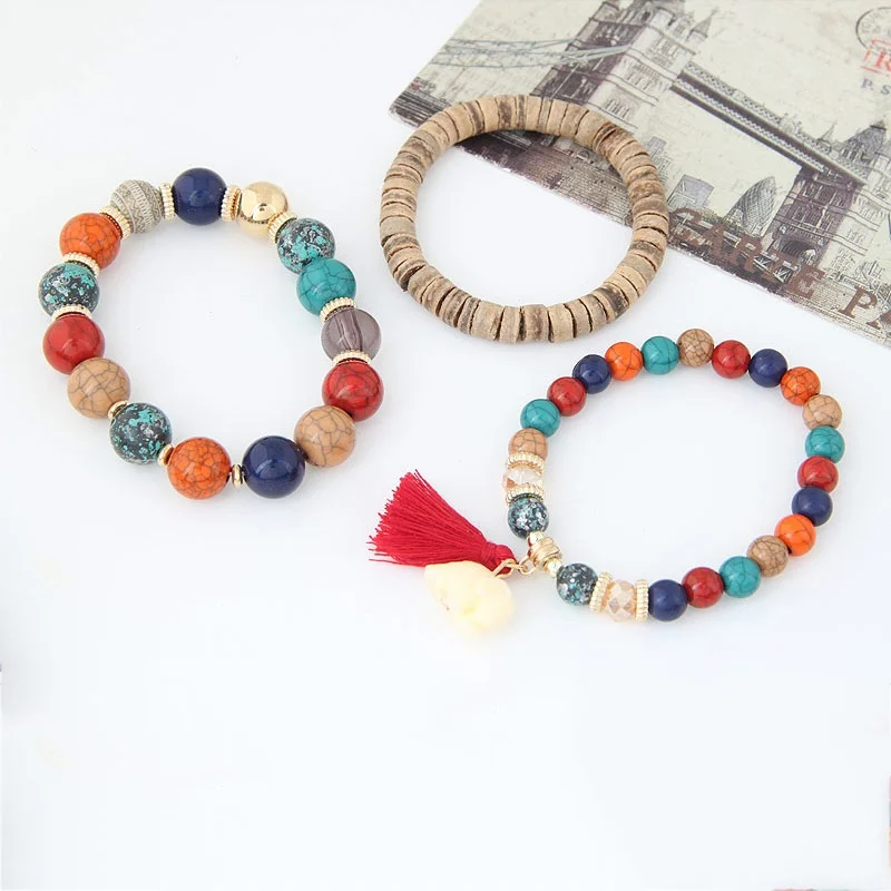 Ювелирные изделия новый стиль модные винтажные деревянные бусины набор в стиле