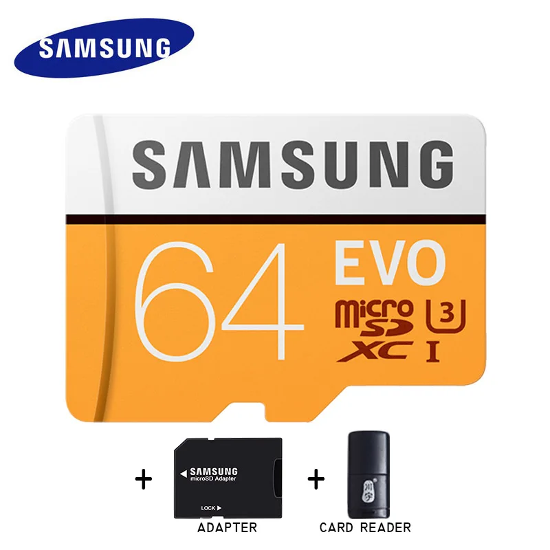 samsung EVO 16 ГБ 32 ГБ 64 ГБ 128 ГБ SDHC gps карта Carte Memoire C10 64 Гб SDXC U3 картао SD смартфон флэш-карты памяти - Емкость: 64GB And Reader