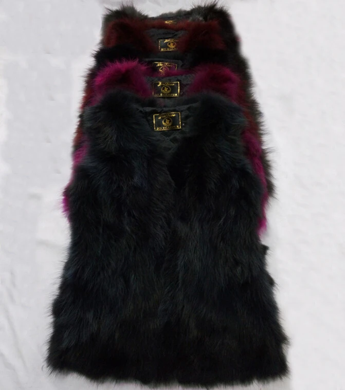 Новый Модный женский жилет из натурального Лисьего меха натуральный мех енота