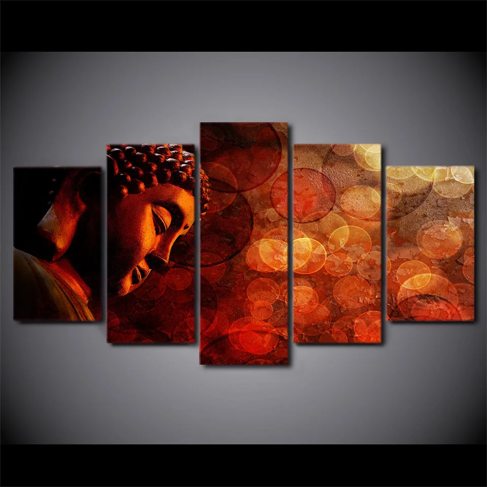 Домашний декор для гостиной 5 шт. картина будды Красный Психоделический