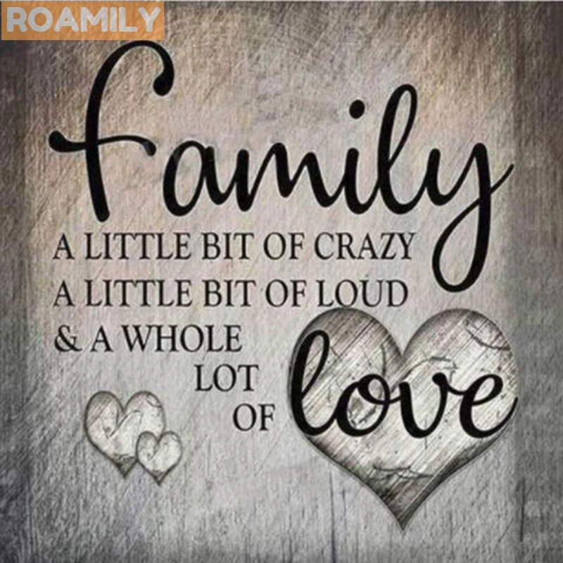 ROAMILY алмазная-вышивка текст &quotСемейная любовная буква&quot алмазная мазайка DIY